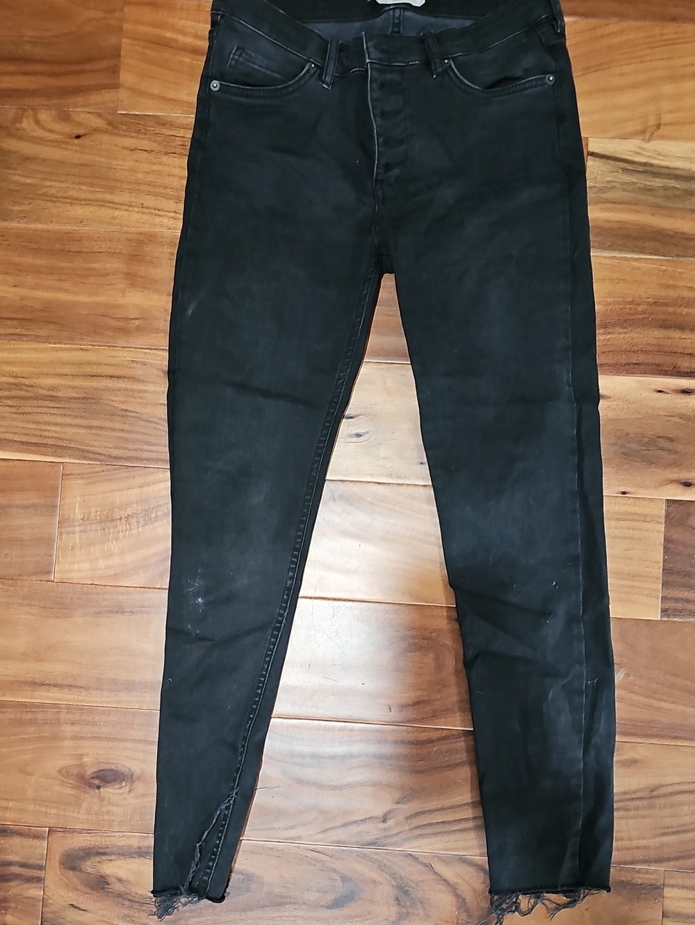Free People Black Cropped Skinny Jeans